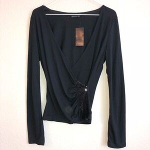 Parallel Top Black Long Sleeve Top Sequins…